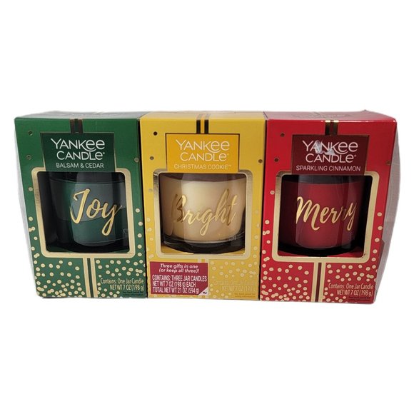 Yankee Candles Other - Yankee Candles Christmas Candles Joy Bright Merry Large 7oz each set of 3